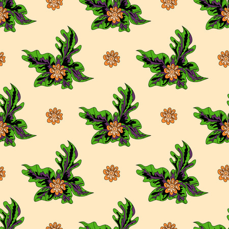 beautiful flowers on a light background seamless patternのイラスト素材