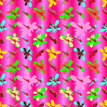 petals of flowers on a pink background vector seamless patternのイラスト素材