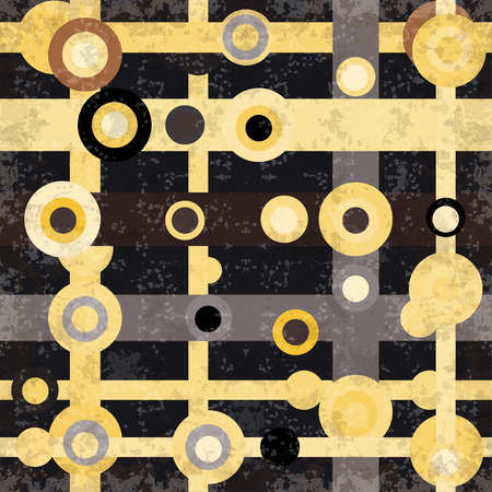 colored circles and lines abstract geometric background vector illustration grunge effectのイラスト素材