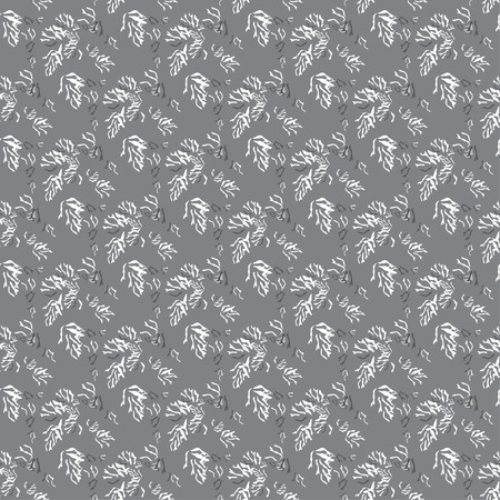 tree leaves on a gray background vector illustration seamless patternのイラスト素材