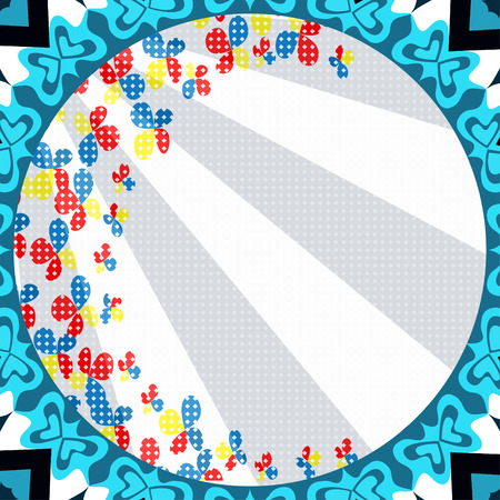 beautiful abstract photo frame with flowers vector illustrationのイラスト素材