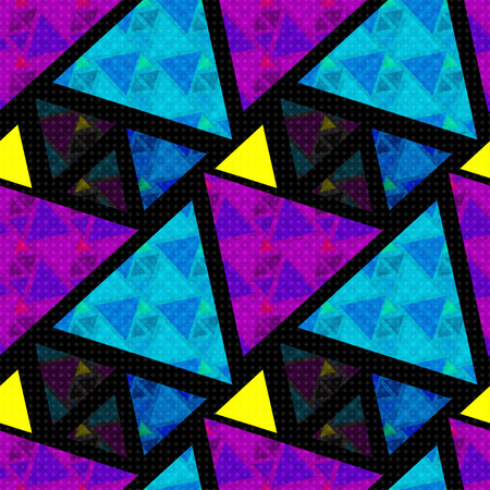 bright colored polygons. abstract psychedelic background. seamless pattern. vector illustrationのイラスト素材