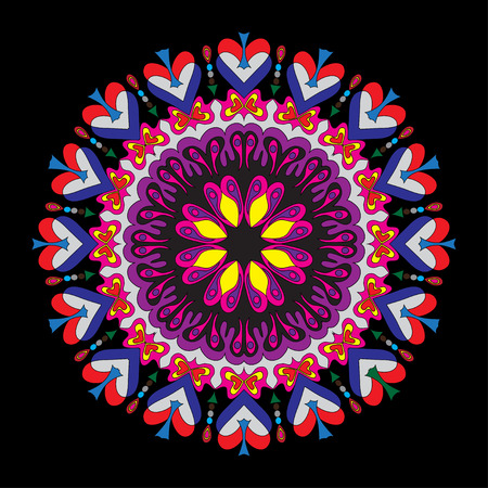 Ornament beautiful pattern with mandala. Geometric circle element made in vectorのイラスト素材