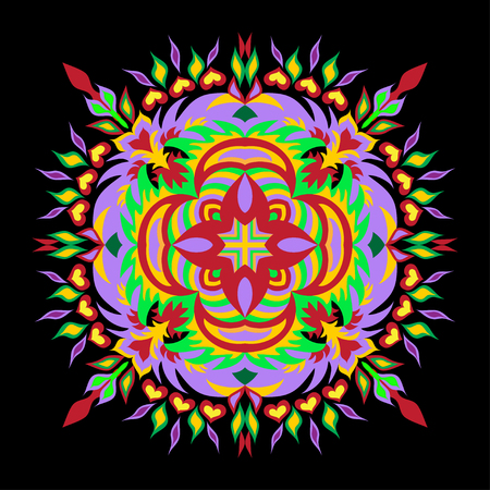 Mandala. colored Vintage decorative elements.のイラスト素材