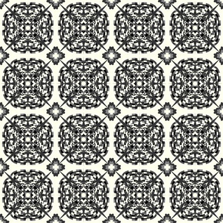 monochrome beautiful seamless pattern. Vintage elementsのイラスト素材
