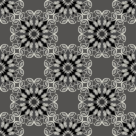 monochrome seamless pattern. Vintage decorative elementsのイラスト素材