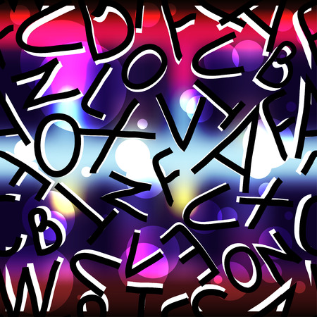 monochrome letters on the beautiful colored background seamless patternのイラスト素材