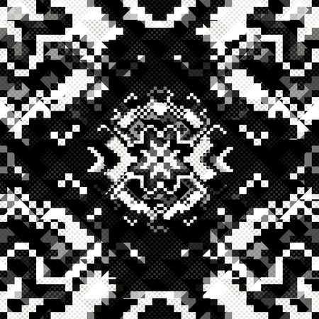 White small polygons on a black background vector illustrationのイラスト素材