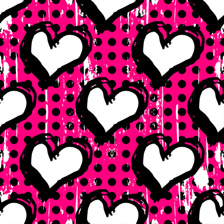 Heart abstract psychedelic background graffiti grunge textureのイラスト素材