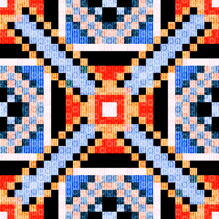 Pixels small polygons and circle abstract geometric background