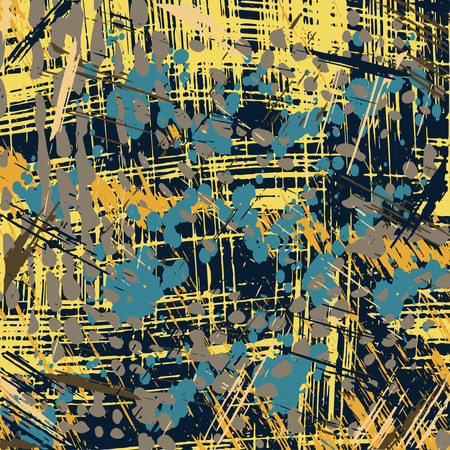 colored graffiti stains on a black background grunge textureのイラスト素材