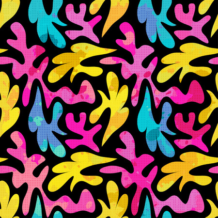 bright graffiti geometric seamless pattern grunge effectのイラスト素材