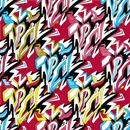 colored graffiti seamless textureのイラスト素材