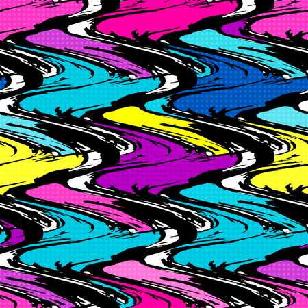 grunge colored graffiti seamless pattern vector illustrationのイラスト素材
