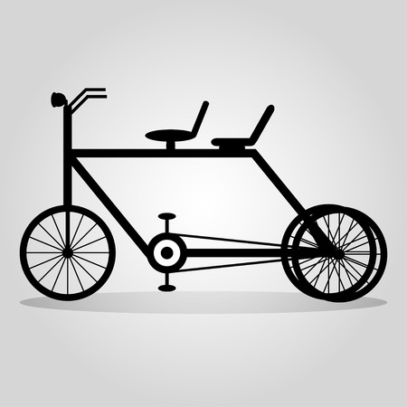 monochrome bike with a shadow on a light background abstract symbolのイラスト素材