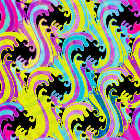 graffiti colorful abstract polygons beautiful seamless backgroundのイラスト素材