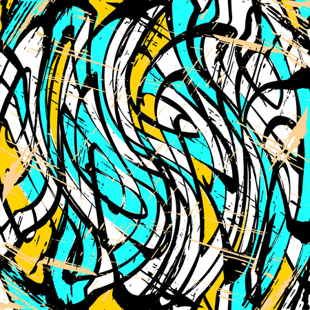 colored lines Graffiti pattern on a black background vector illustrationのイラスト素材