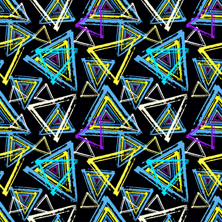 objects abstract graffiti on a black background seamless patternのイラスト素材