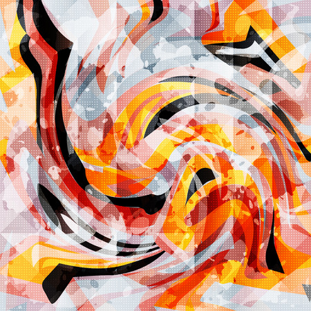 abstract geometric objects graffiti grunge effectのイラスト素材