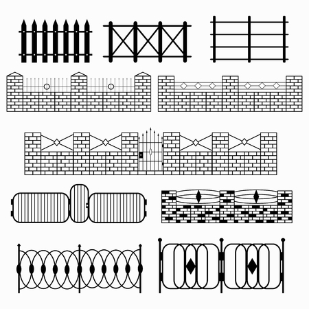 black fence collection of abstract symbolsのイラスト素材