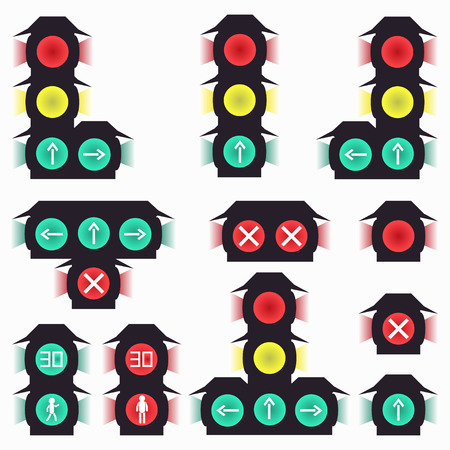 traffic lights colored symbolsのイラスト素材