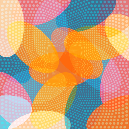 colored ovals and circles abstract geometric backgroundのイラスト素材