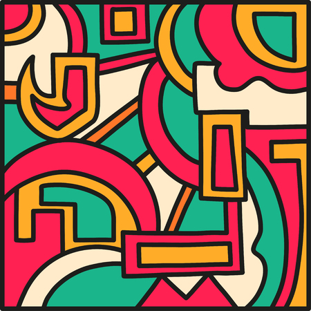 graffiti colored geometrical objects vector illustrationのイラスト素材