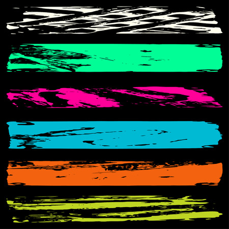 psychedelic banners grunge texture collection of symbolsのイラスト素材