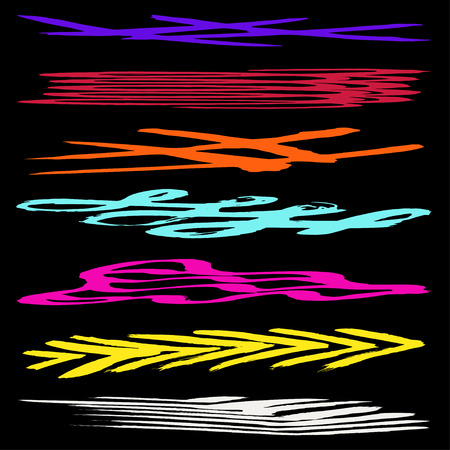 colored brush strokes a beautiful collection for designのイラスト素材