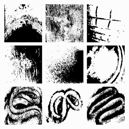 Set Black Grunge Design Elementのイラスト素材
