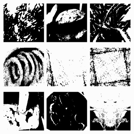 Set Black Grunge Design Elementのイラスト素材