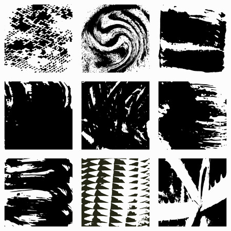 Set Black Grunge Design Elementのイラスト素材