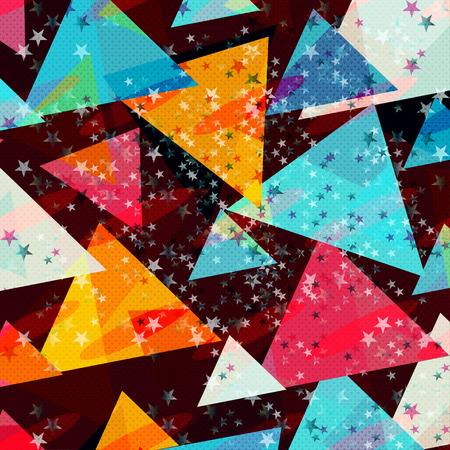 colored stars and triangles geometric background for your designのイラスト素材