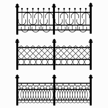 black fences collection of charactersのイラスト素材