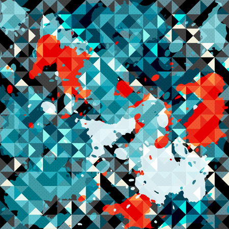Bright colored polygons abstract geometric backgroundのイラスト素材