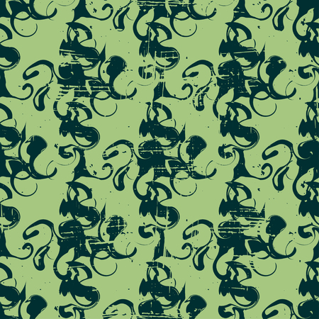 Green vintage abstract patternのイラスト素材