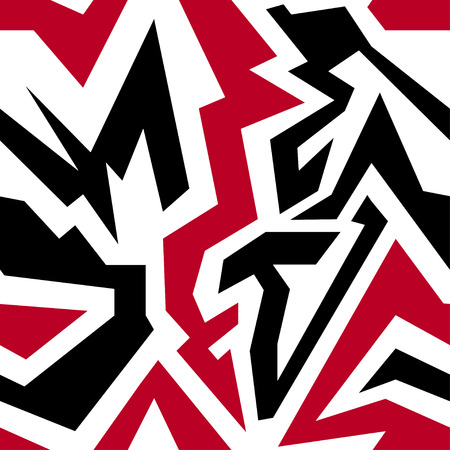Graffiti on a white background grunge texture geometric seamless patternのイラスト素材