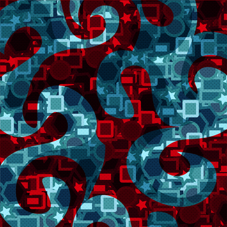 Abstract geometric objects graffiti grunge effectのイラスト素材