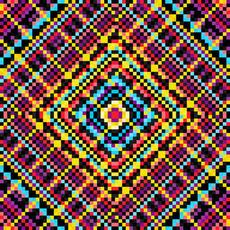 bright colored polygons abstract psychedelic geometric background. grunge effect. vector illustrationのイラスト素材