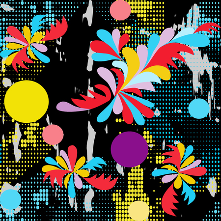 Abstract graffiti pattern on a dark background vector illustrationのイラスト素材