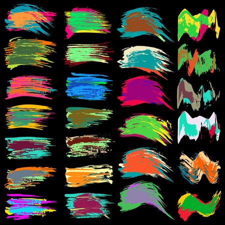 Bright colored brush strokes a beautiful collection for designのイラスト素材