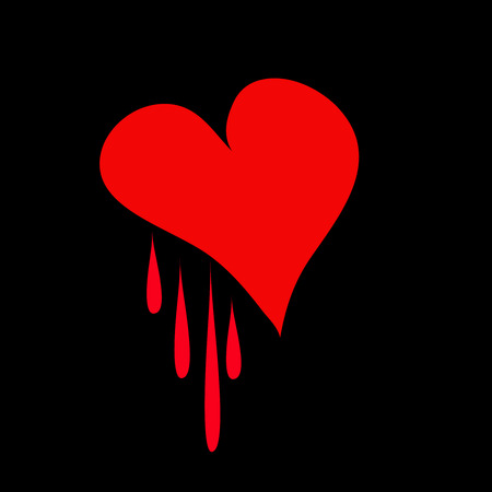 red heart on a black background for your designのイラスト素材