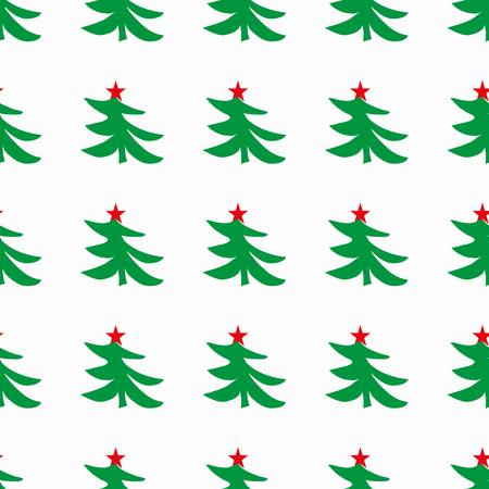 green Christmas tree on a light background seamless pattern. vector illustration for your designのイラスト素材