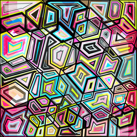 psychedelic abstract colored graffiti backgroundのイラスト素材