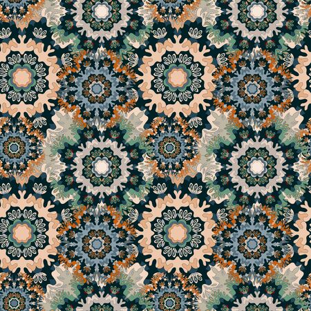 Colored mandala seamless pattern
