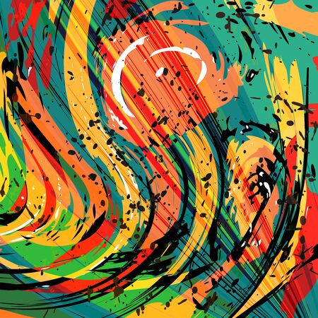 Abstract geometric colored background in the style of graffiti. Qualitative illustration for your designのイラスト素材