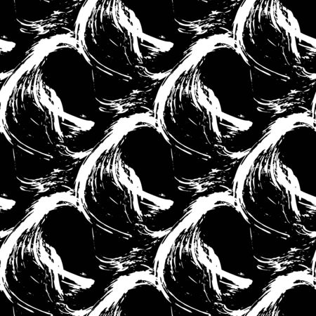 black and white seamless quality patternのイラスト素材