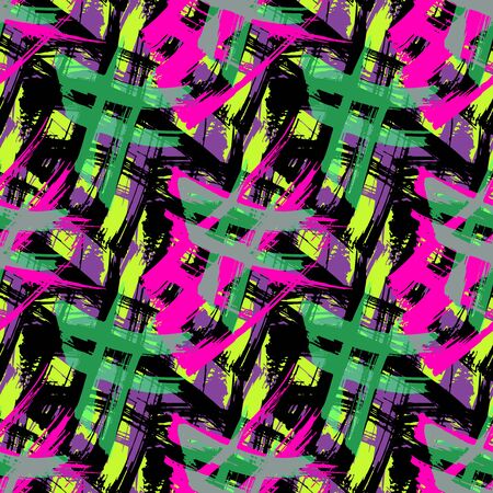 Bright abstract geometric seamless pattern in graffiti style quality illustration for your designのイラスト素材