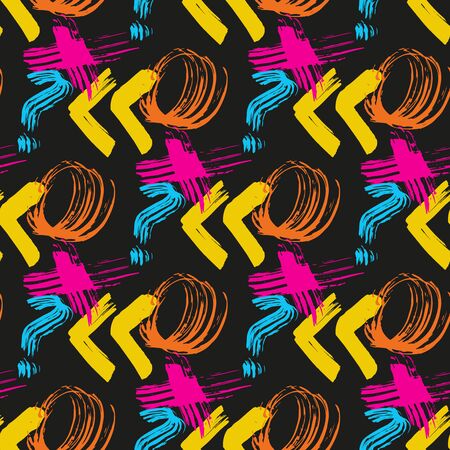 Bright abstract geometric seamless pattern in graffiti style quality illustration for your designのイラスト素材