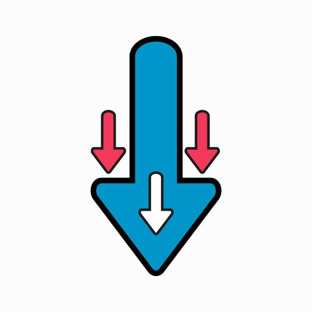 colored arrow icon. Flat isolated illustration for your web design.のイラスト素材